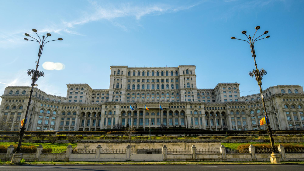 wide view palace parliament bucharest romania