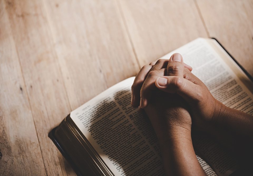 spirituality religion hands folded prayer holy bible church concept faith